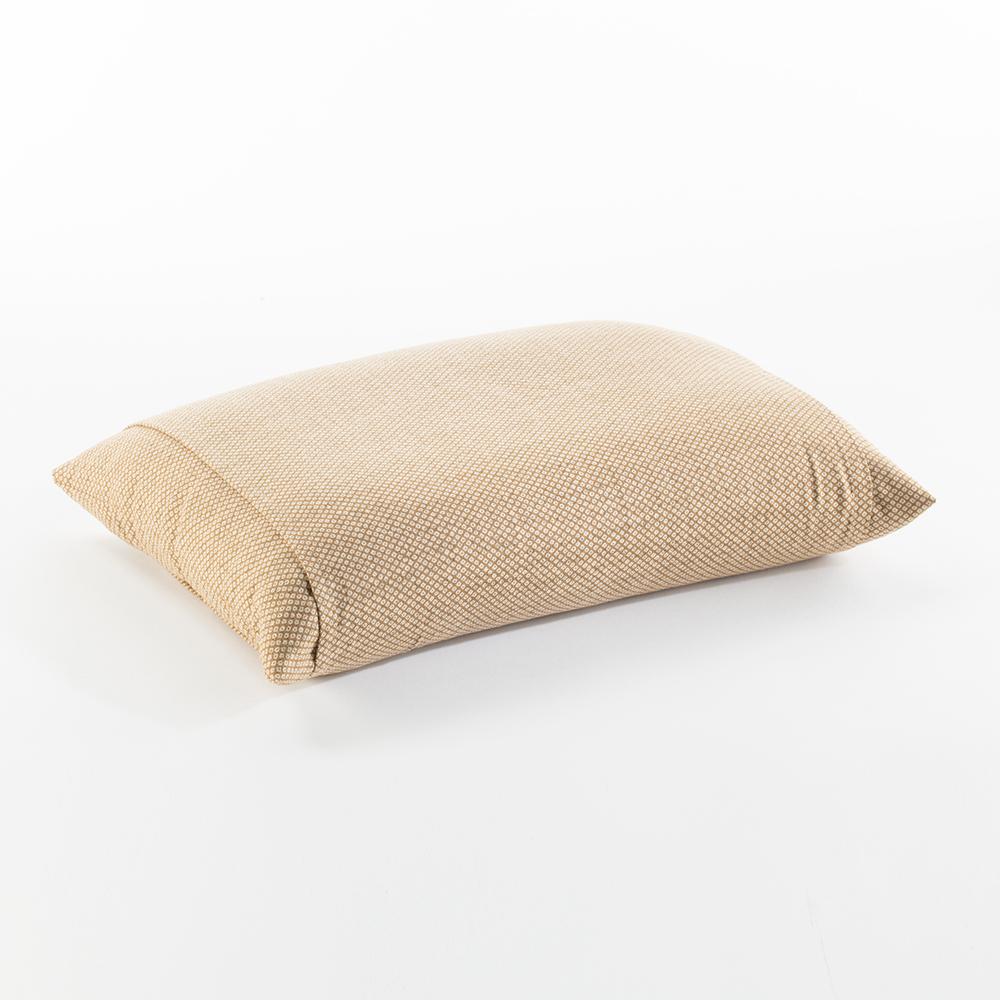 J-Life Dotto Tan Buckwheat Hull Pillow_Pillows & Shams