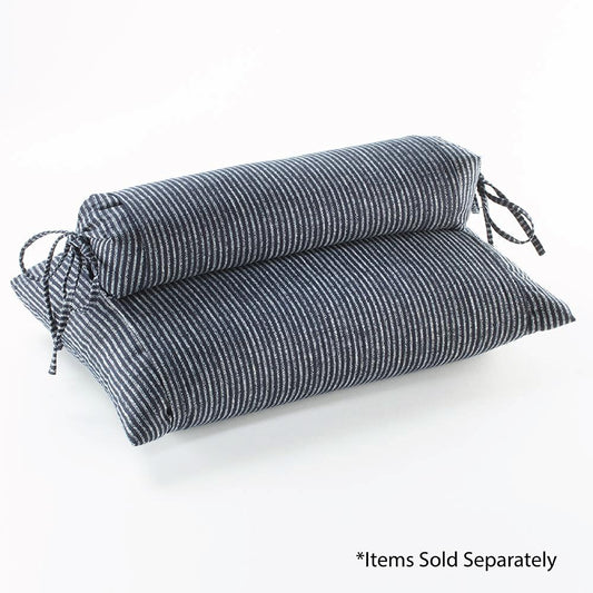 J-Life Shima Navy Buckwheat Hull Pillow