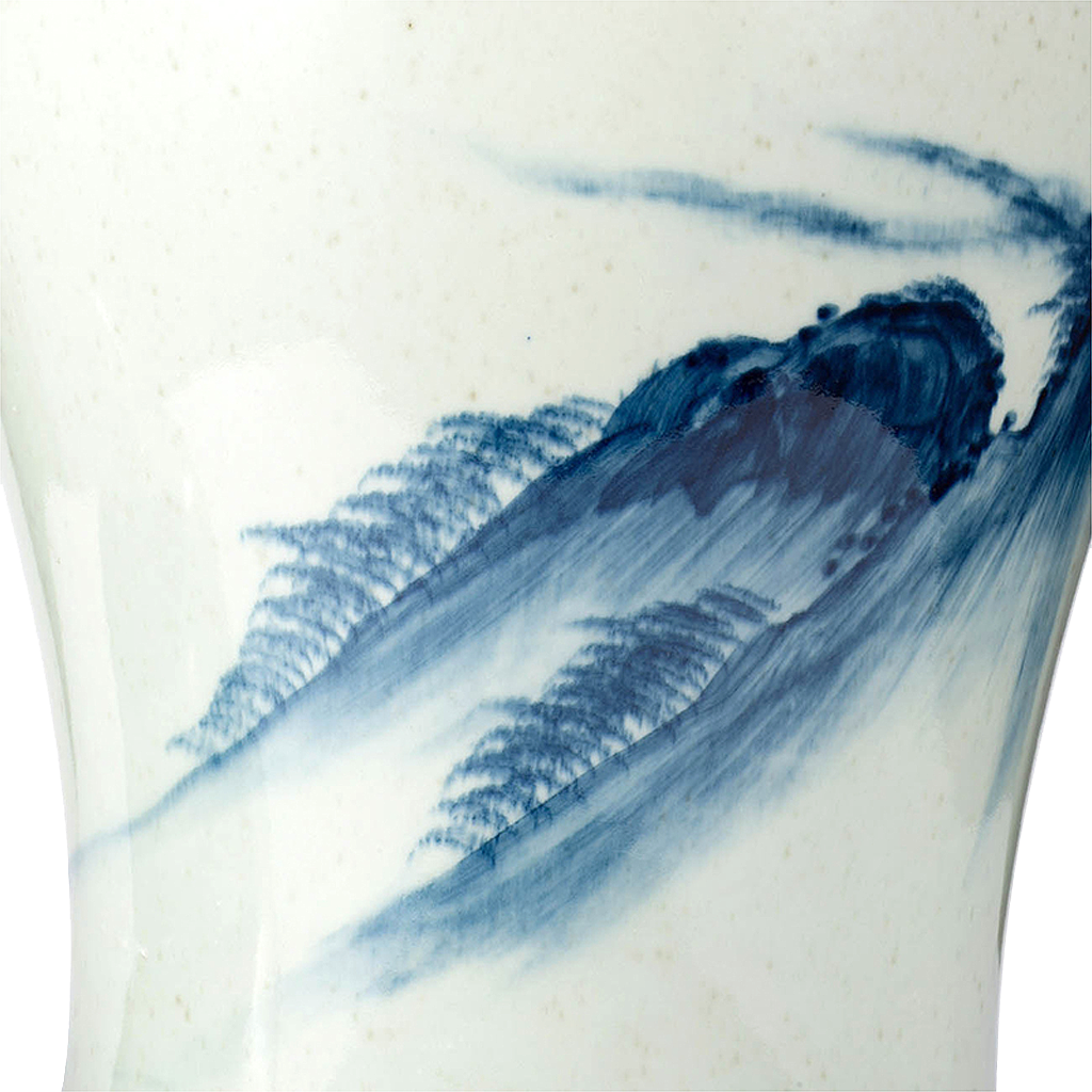 Porcelain Temple Jar with Lid - Landscape