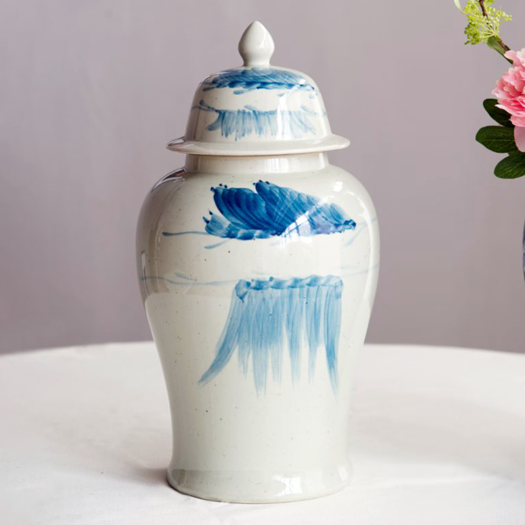 Porcelain Temple Jar with Lid - Landscape