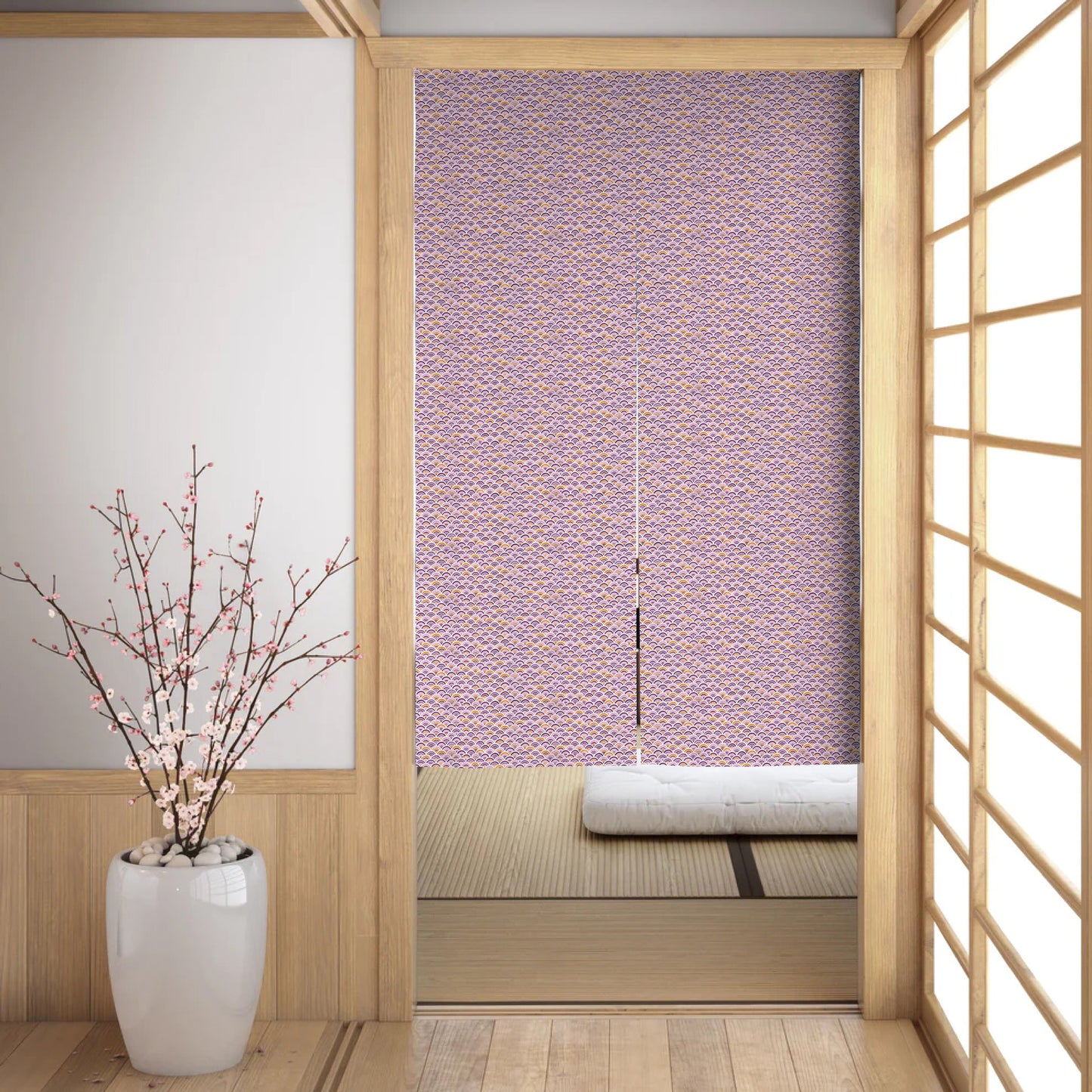 Colorful Seika Ha Purple Noren Japanese Door Curtain