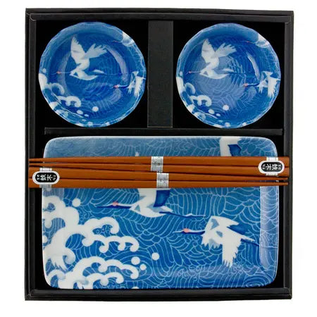 Sushi Set For Two: Blue Tsuru 鶴 Cranes