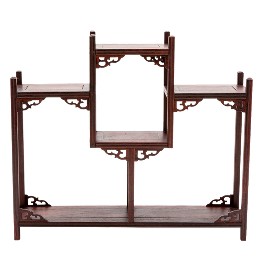 Ornate Rosewood Shelves - Symmetrical