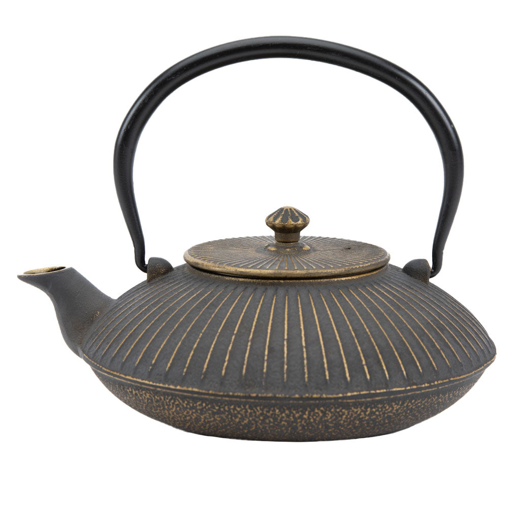 Gold & Gray Cast Iron Teapot