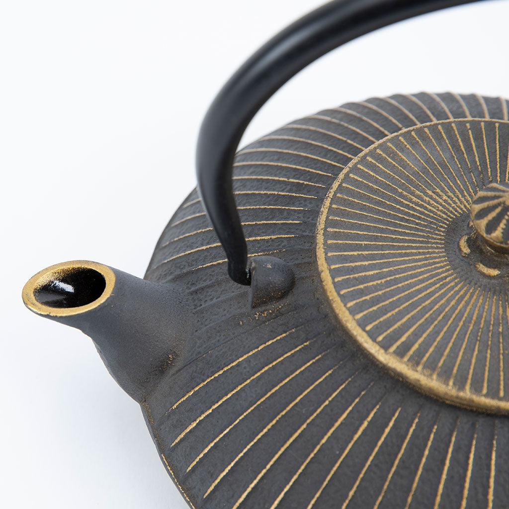 Gold & Gray Cast Iron Teapot