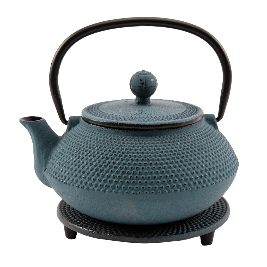thumbnail interactive-video image 1 of Velaze Cast Iron Teapot Set With Infuser & Cups - 700ml Japanese Hammered Design, Enamel Interior 1 of 12