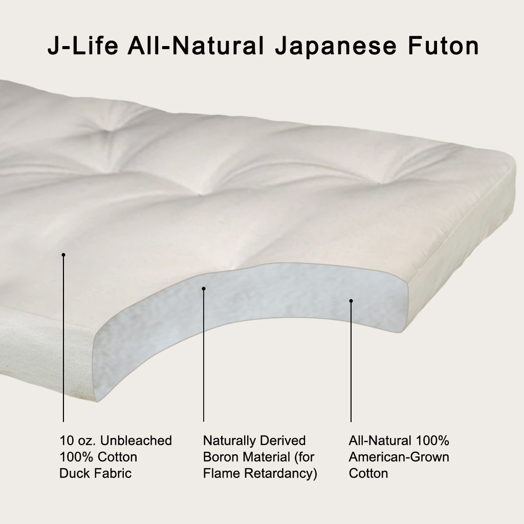 J-Life Shikifuton with Sakura Brown Removable Cover