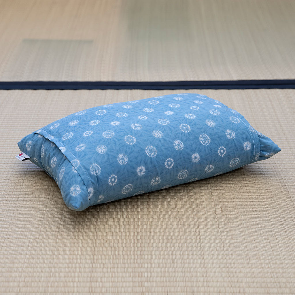 J-Life Dandelion Blue Buckwheat Hull Pillow - COVER ONLY