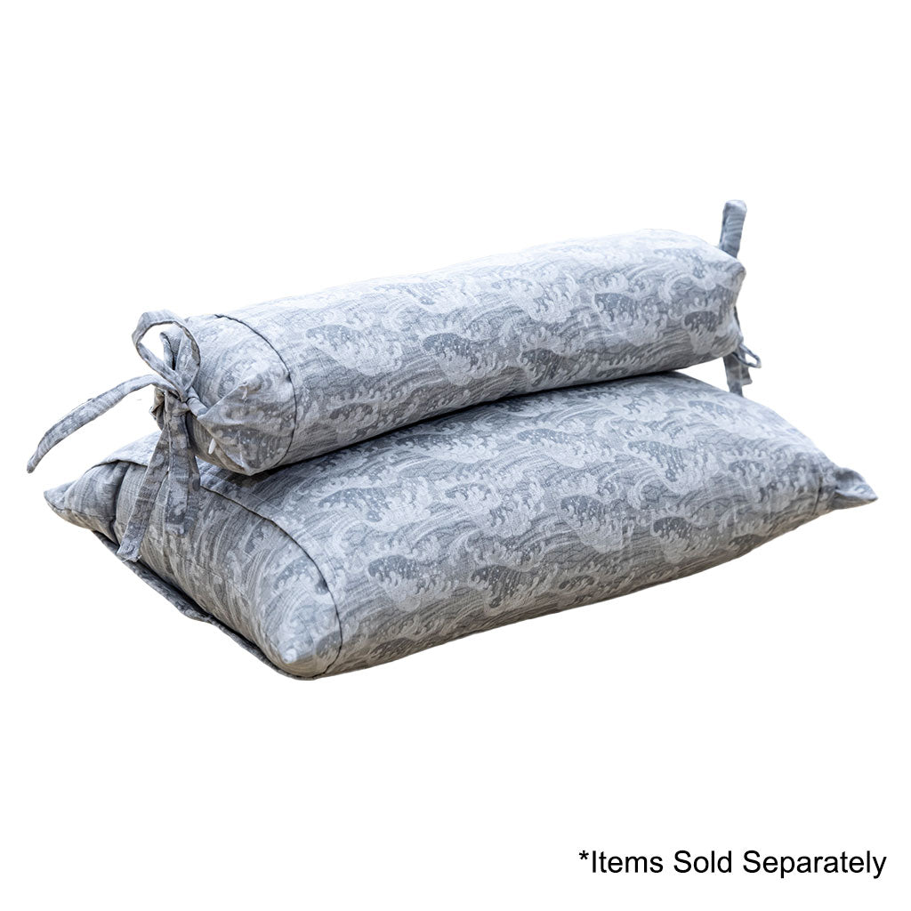 J-Life Tidal Wave Gray Buckwheat Hull Pillow - COVER ONLY