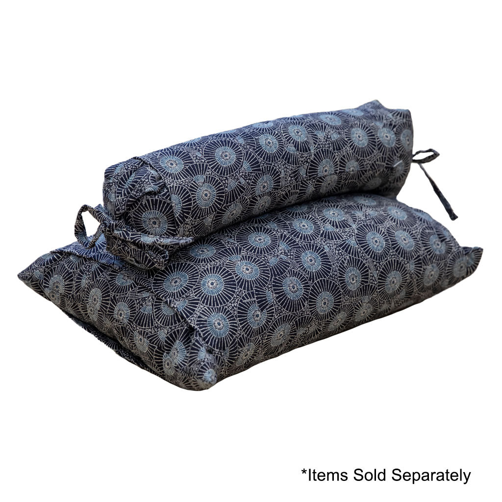 J-Life Higasa Navy Buckwheat Hull Pillow - COVER ONLY