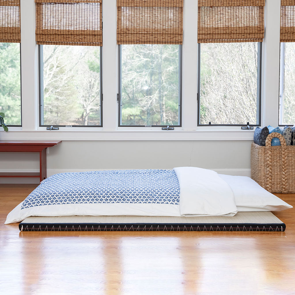 J-Life Plum Blossom Navy Custom Kakefuton with Removable Cover