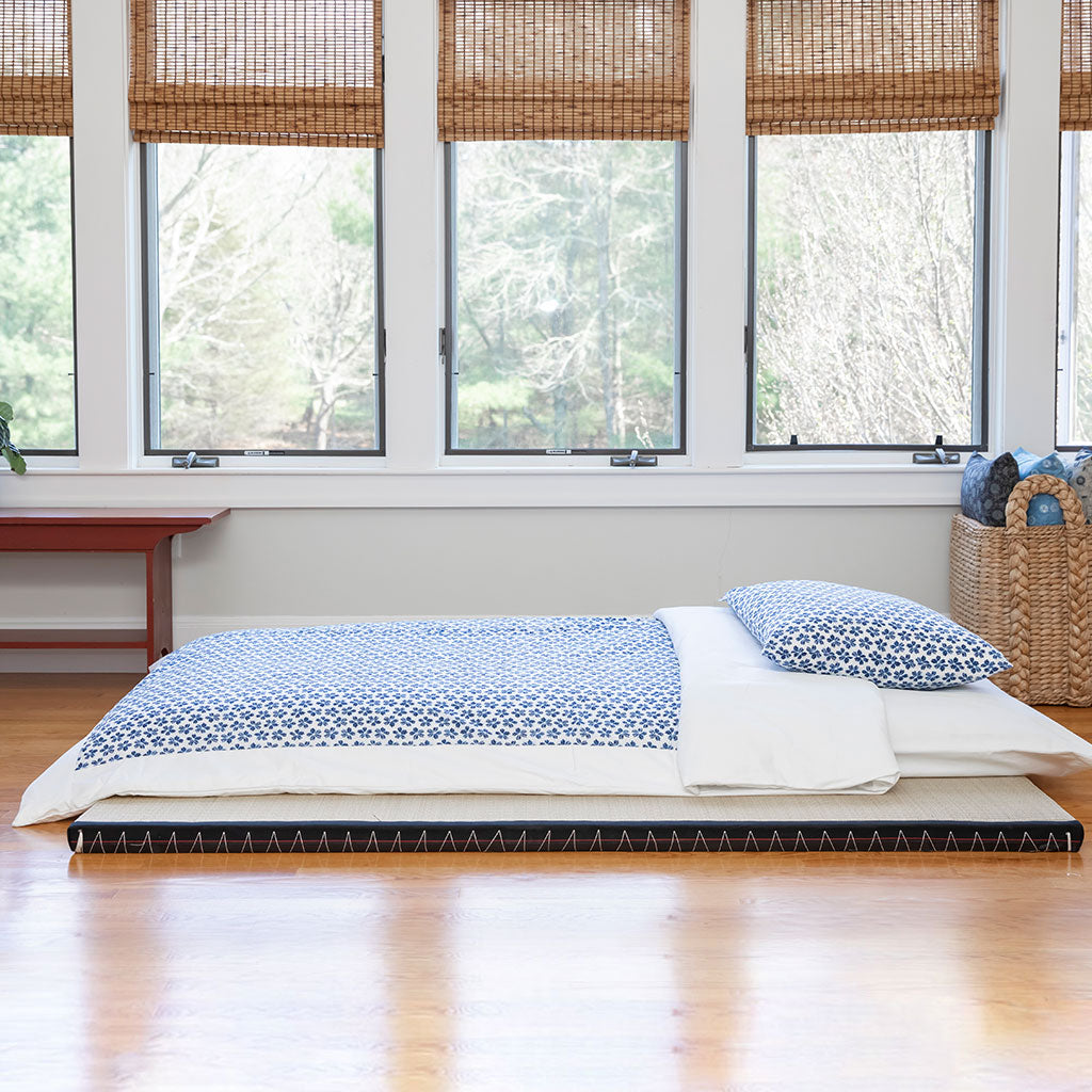 J-Life Plum Blossom Navy Custom Kakefuton with Removable Cover