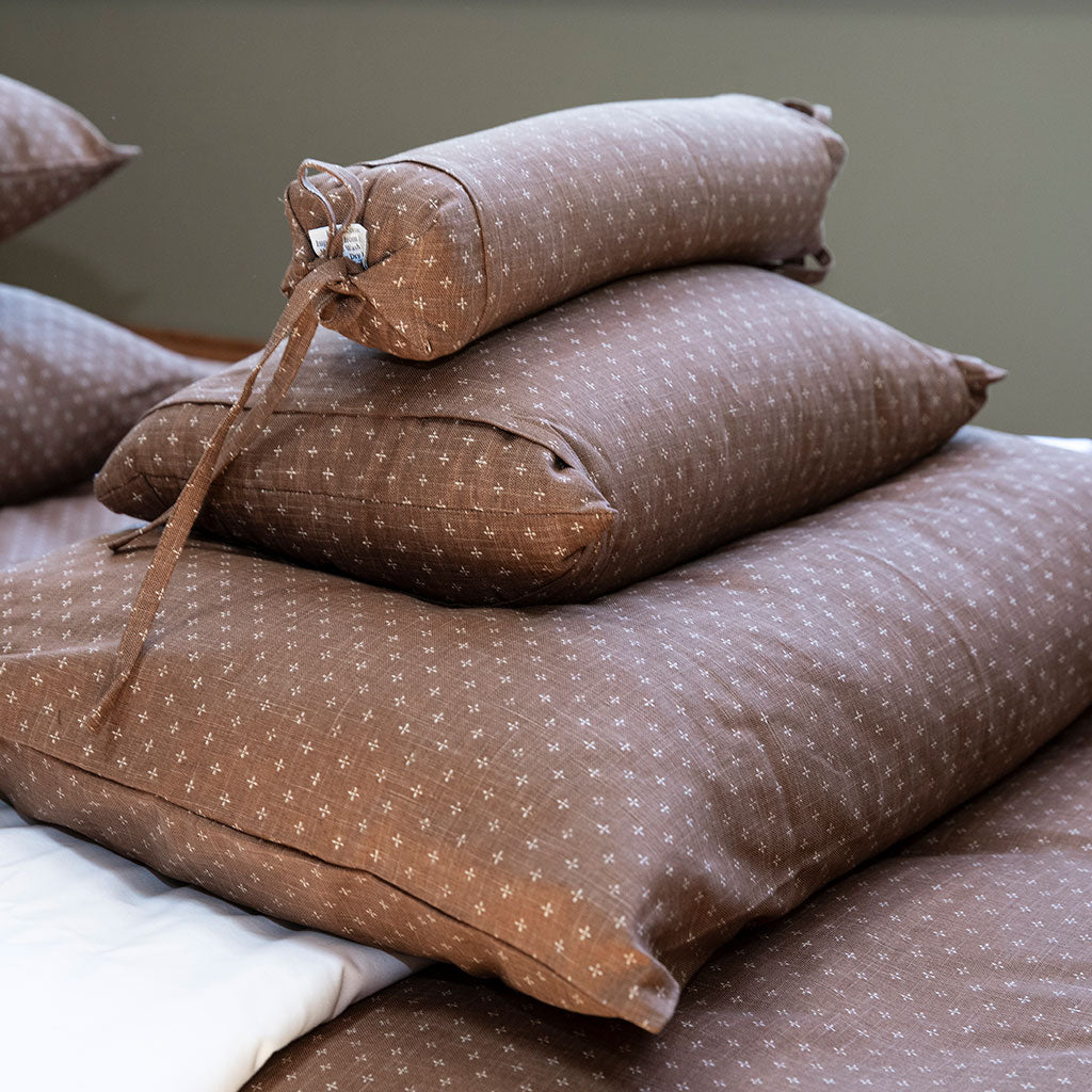 J-Life Kurumi Brown Buckwheat Hull Pillow