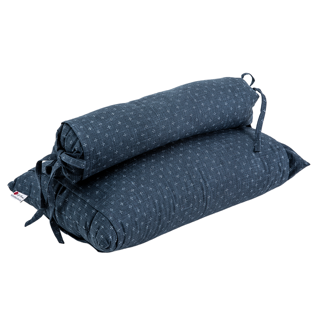 J-Life Aizome Navy Buckwheat Hull Pillow - COVER ONLY