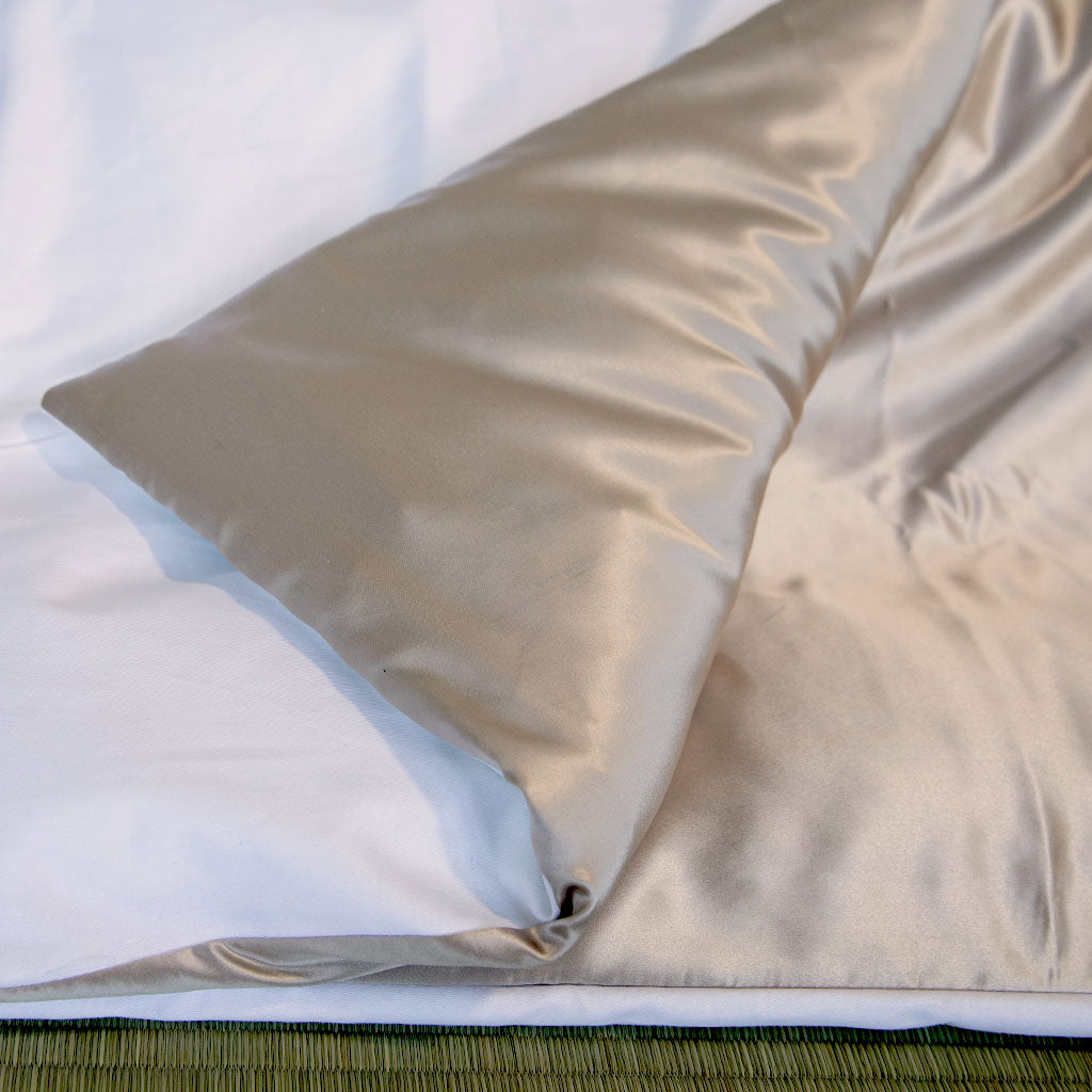 J-Life Shiruku Silk Champagne Custom Kakefuton with Removable Cover
