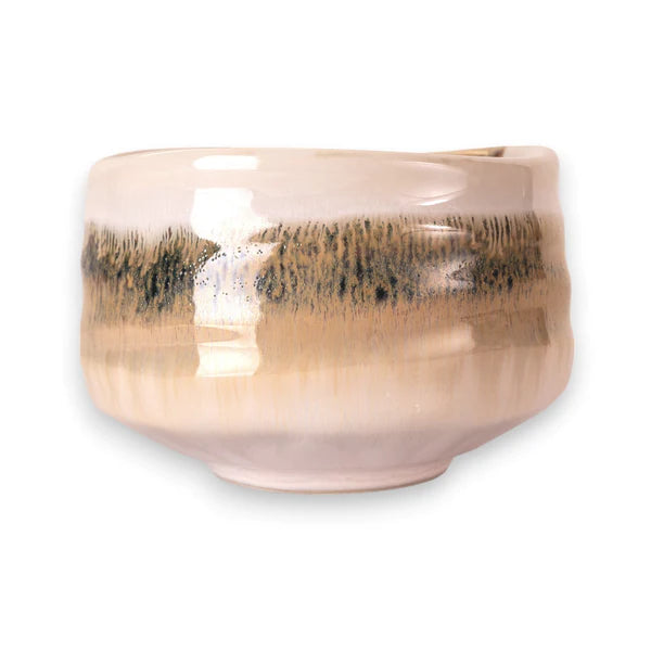 Matcha Gift Set in Beige: Ceramic Chawan, Bamboo Whisk & Spoon