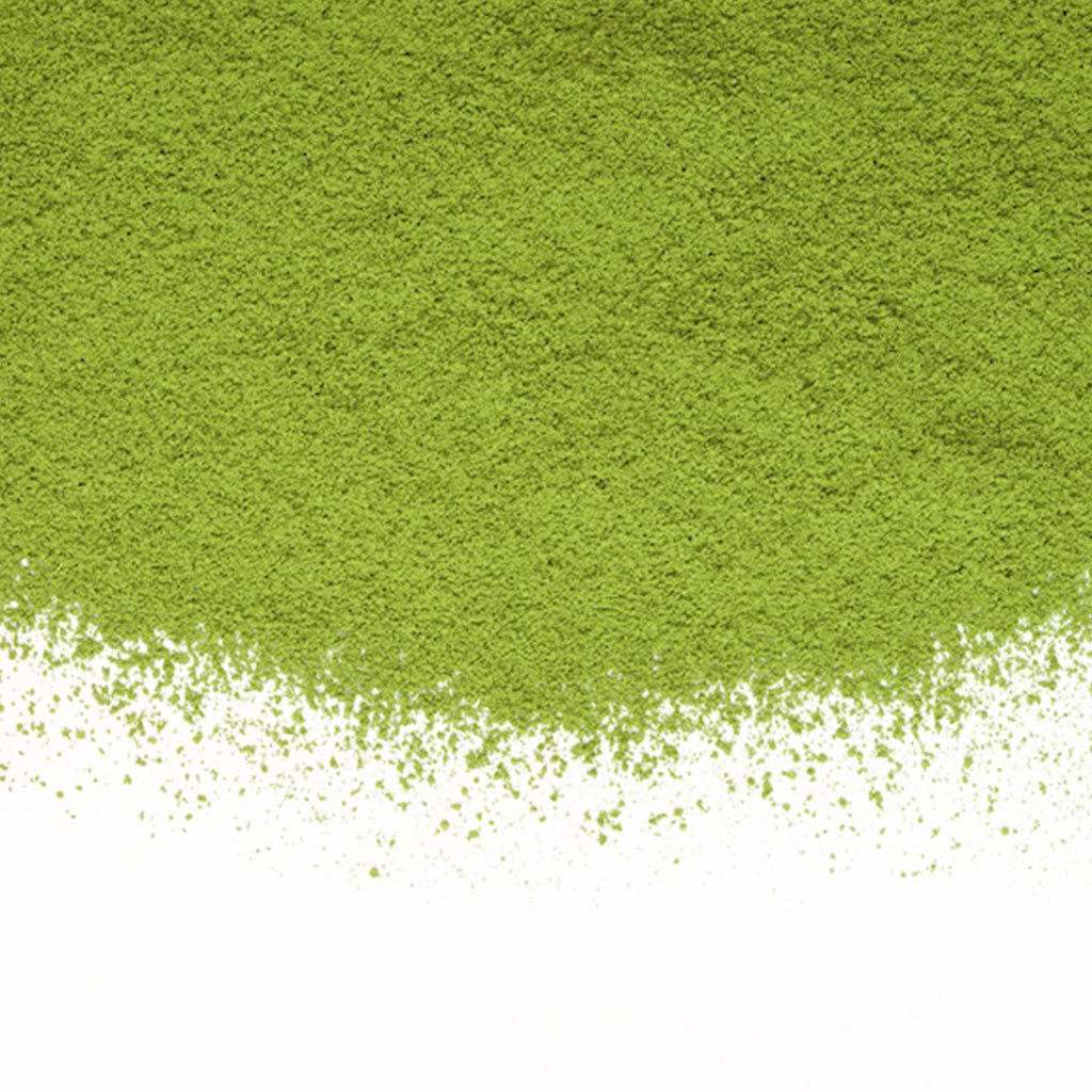 Matcha powder on a white background