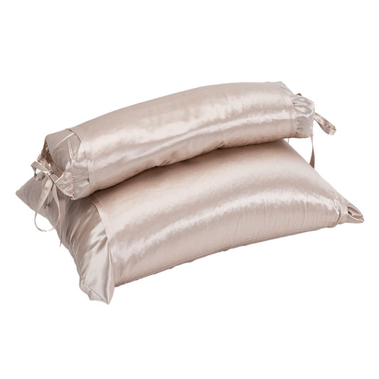 J-Life Shiruku Silk Champagne Buckwheat Hull Pillow