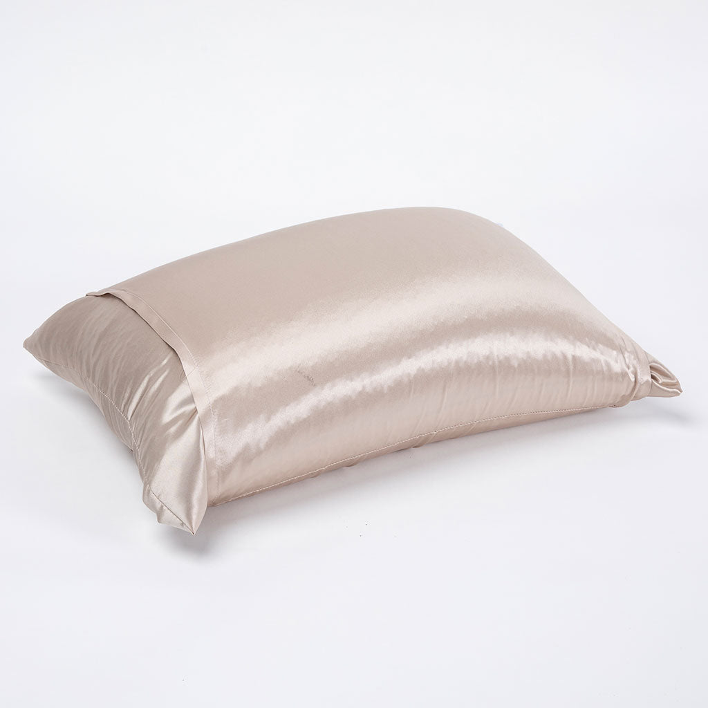 J-Life Shiruku Silk Champagne Buckwheat Hull Pillow - COVER ONLY