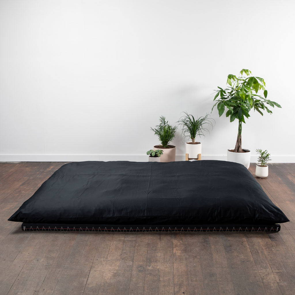 Complete Shikifuton Tatami Mat Bundle - Black Ultra Sateen