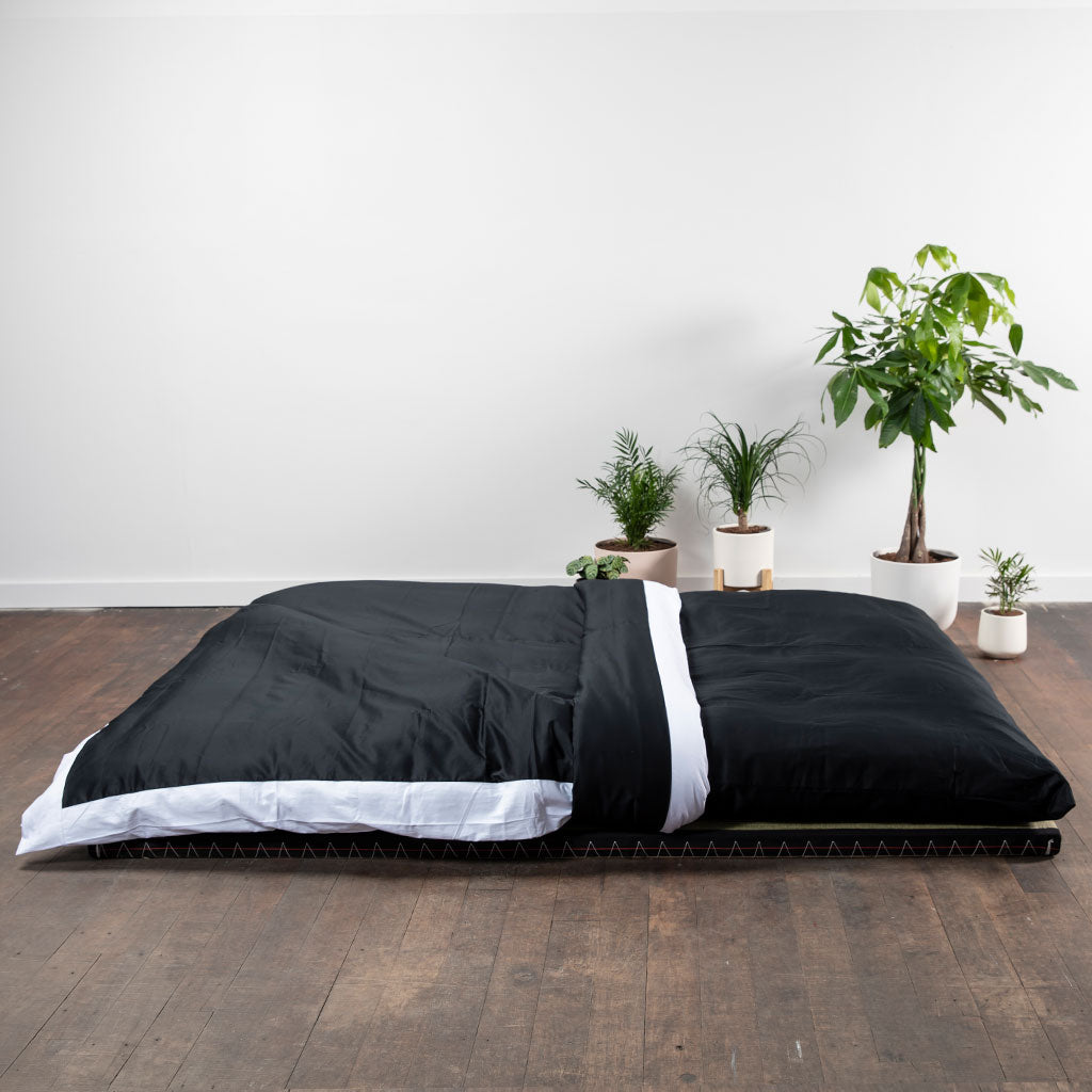 Complete Shikifuton Tatami Mat Bundle - Black Ultra Sateen