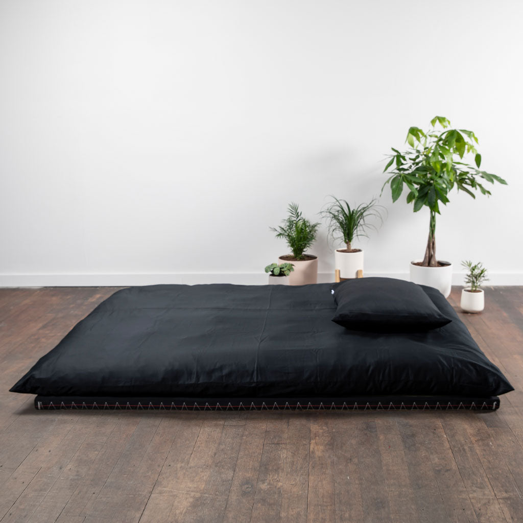 Complete Shikifuton Tatami Mat Bundle - Black Ultra Sateen
