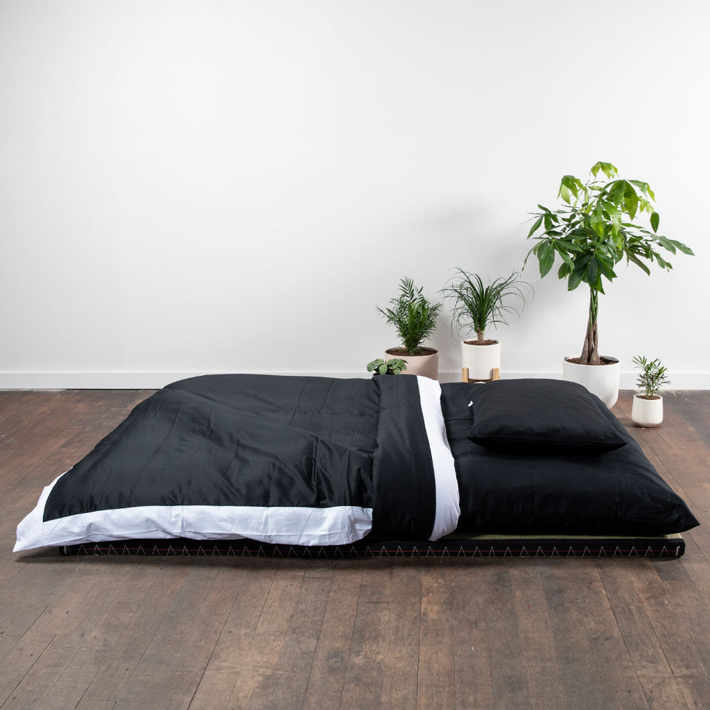 Complete Shikifuton Tatami Mat Bundle - Black Ultra Sateen