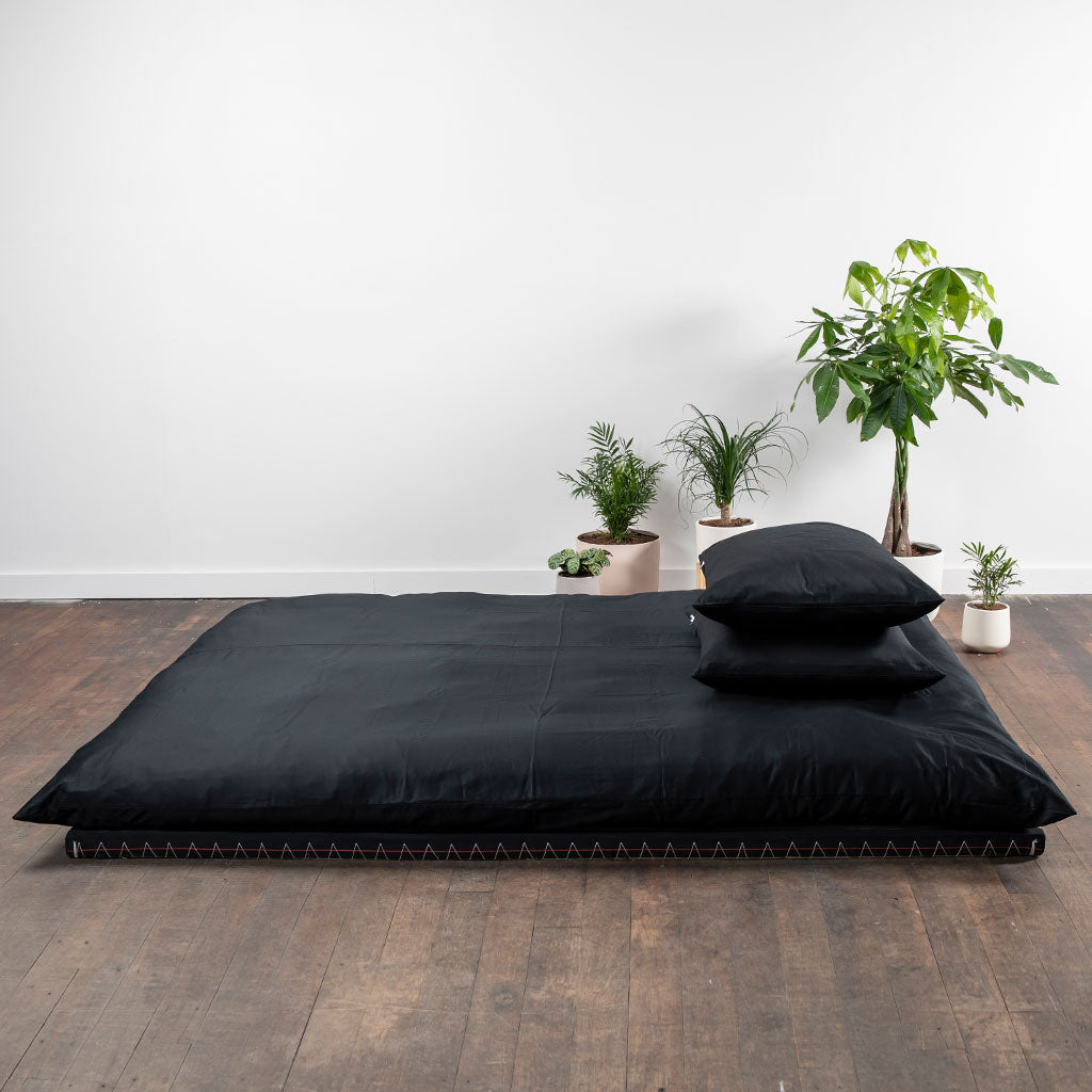 Complete Shikifuton Tatami Mat Bundle - Black Ultra Sateen