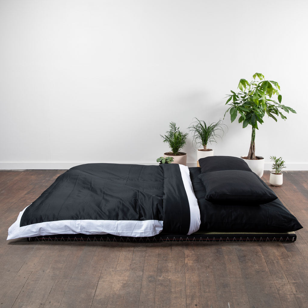 Complete Shikifuton Tatami Mat Bundle - Black Ultra Sateen