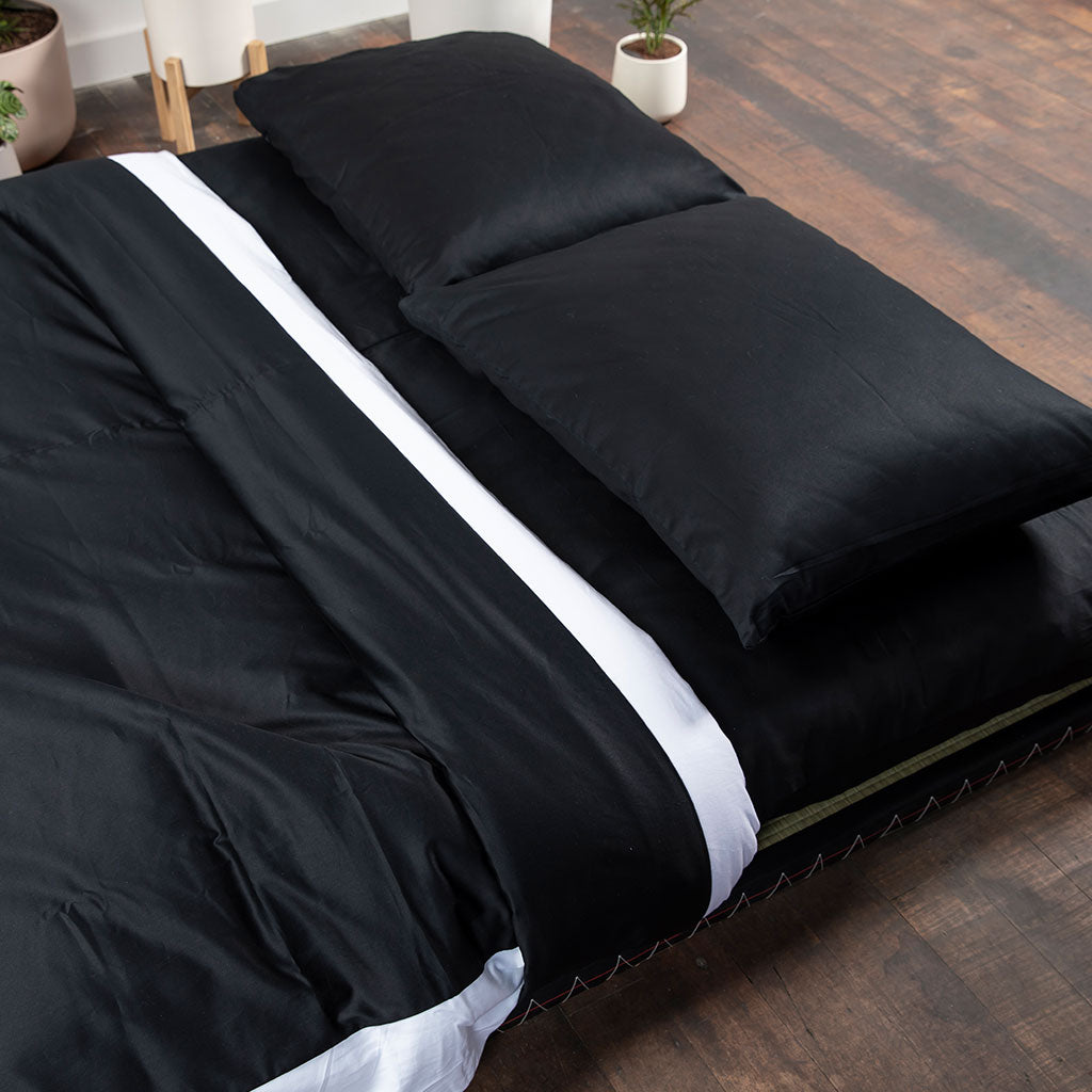 Complete Shikifuton Tatami Mat Bundle - Black Ultra Sateen