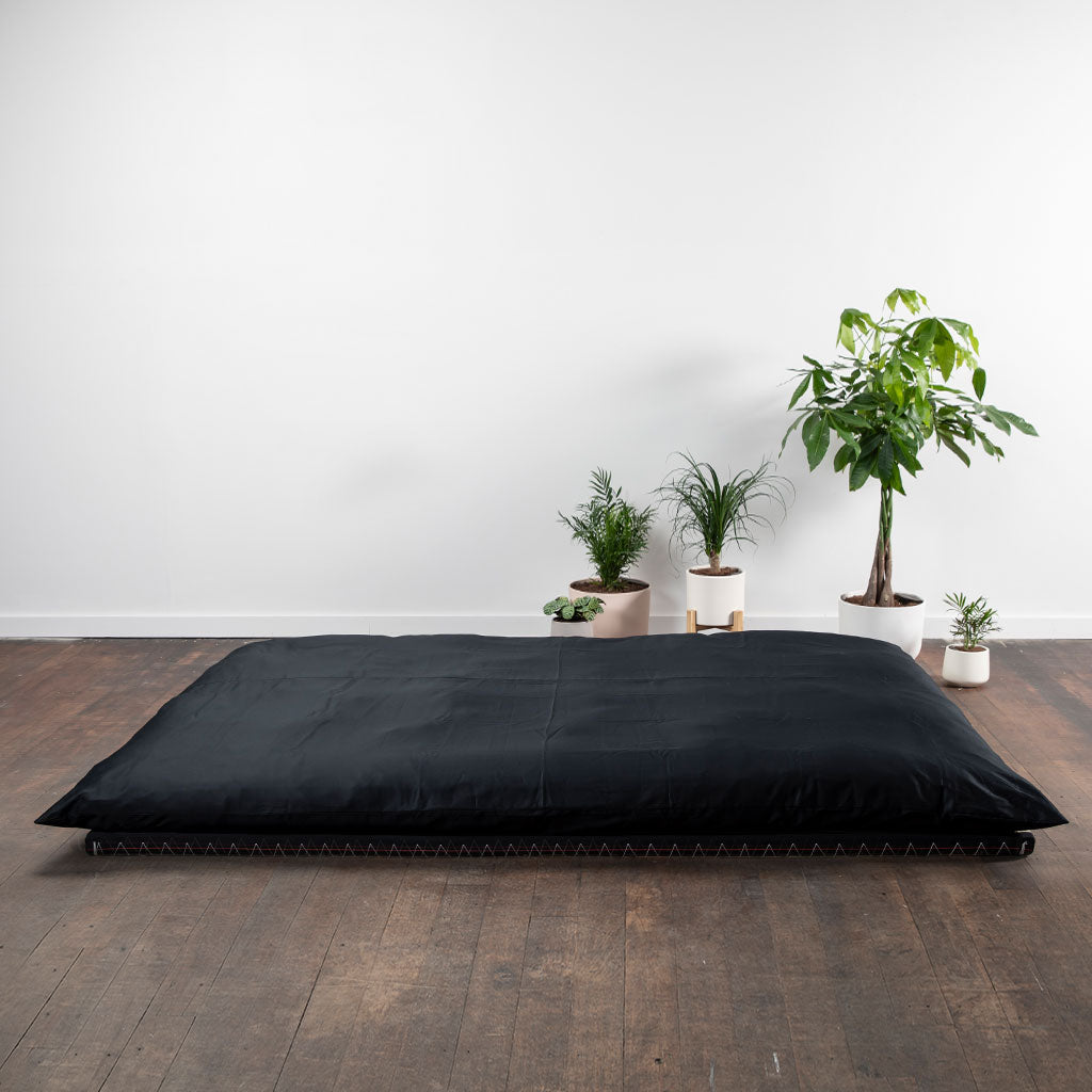 Complete Shikifuton Tatami Mat Bundle - Black Ultra Sateen