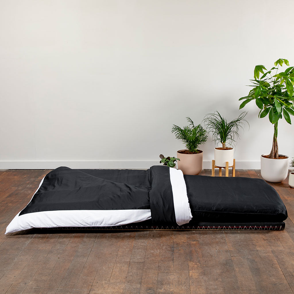 Complete Shikifuton Tatami Mat Bundle - Black Ultra Sateen