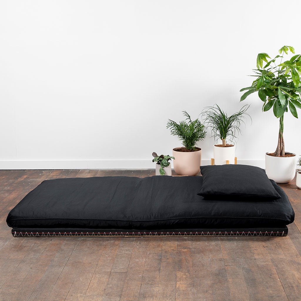 Complete Shikifuton Tatami Mat Bundle - Black Ultra Sateen