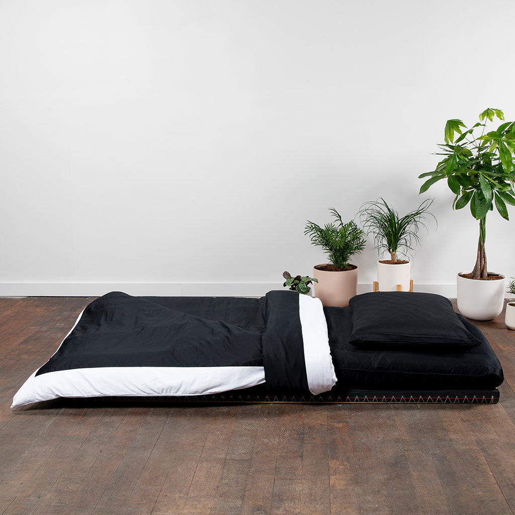Complete Shikifuton Tatami Mat Bundle - Black Ultra Sateen