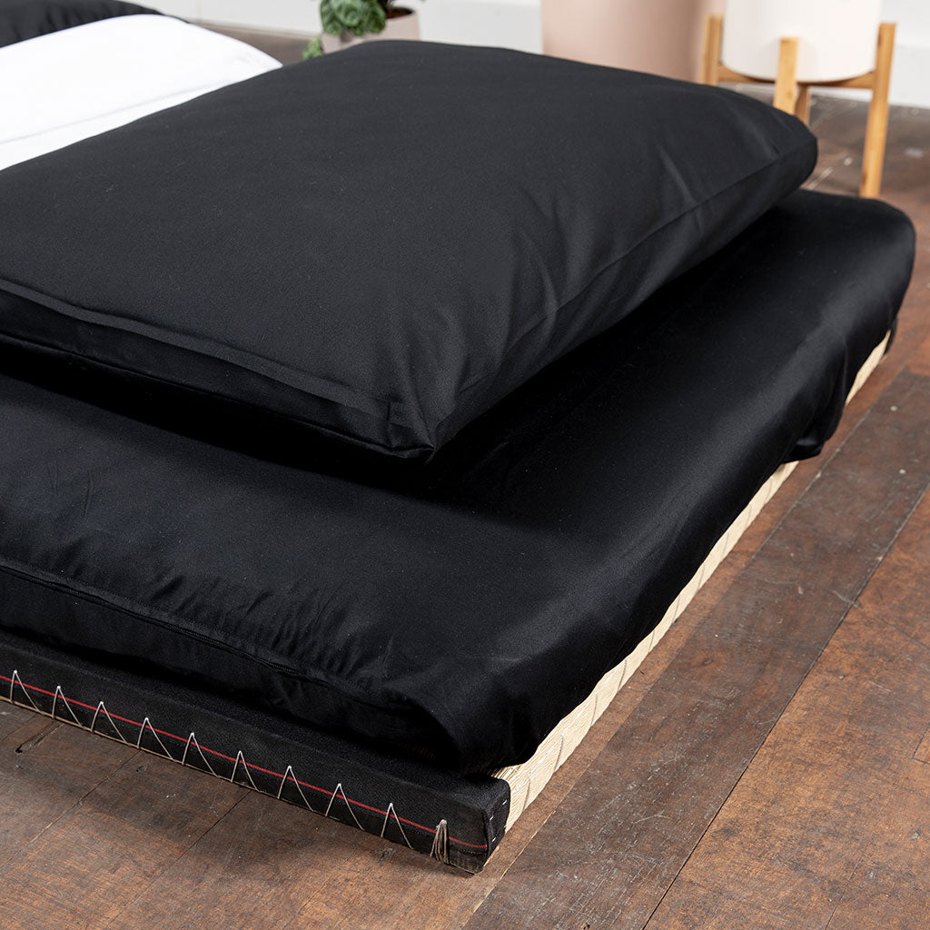 Complete Shikifuton Tatami Mat Bundle - Black Ultra Sateen