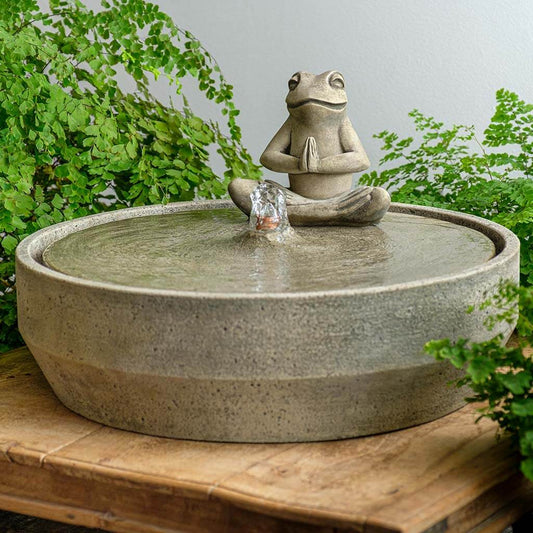 Garden Statue: Yoga Frog Fountain