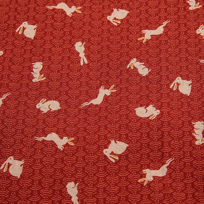 J-Life Usagi "Bunny" Red Zabuton Floor Pillow - COVER ONLY
