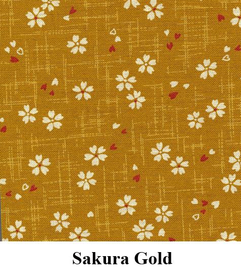 Imported Japanese Fabric - Sakura Gold