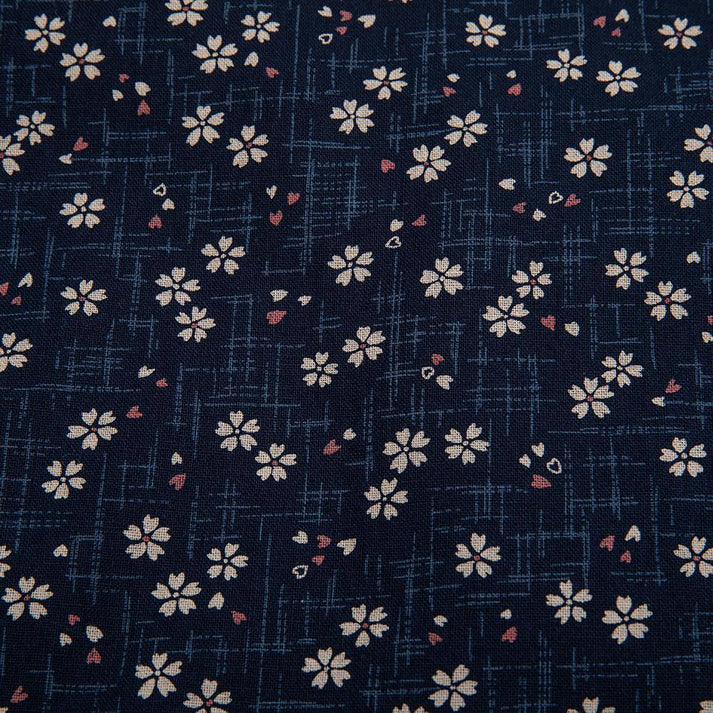 J-Life Sakura Navy Buckwheat Hull Pillow - COVER ONLY