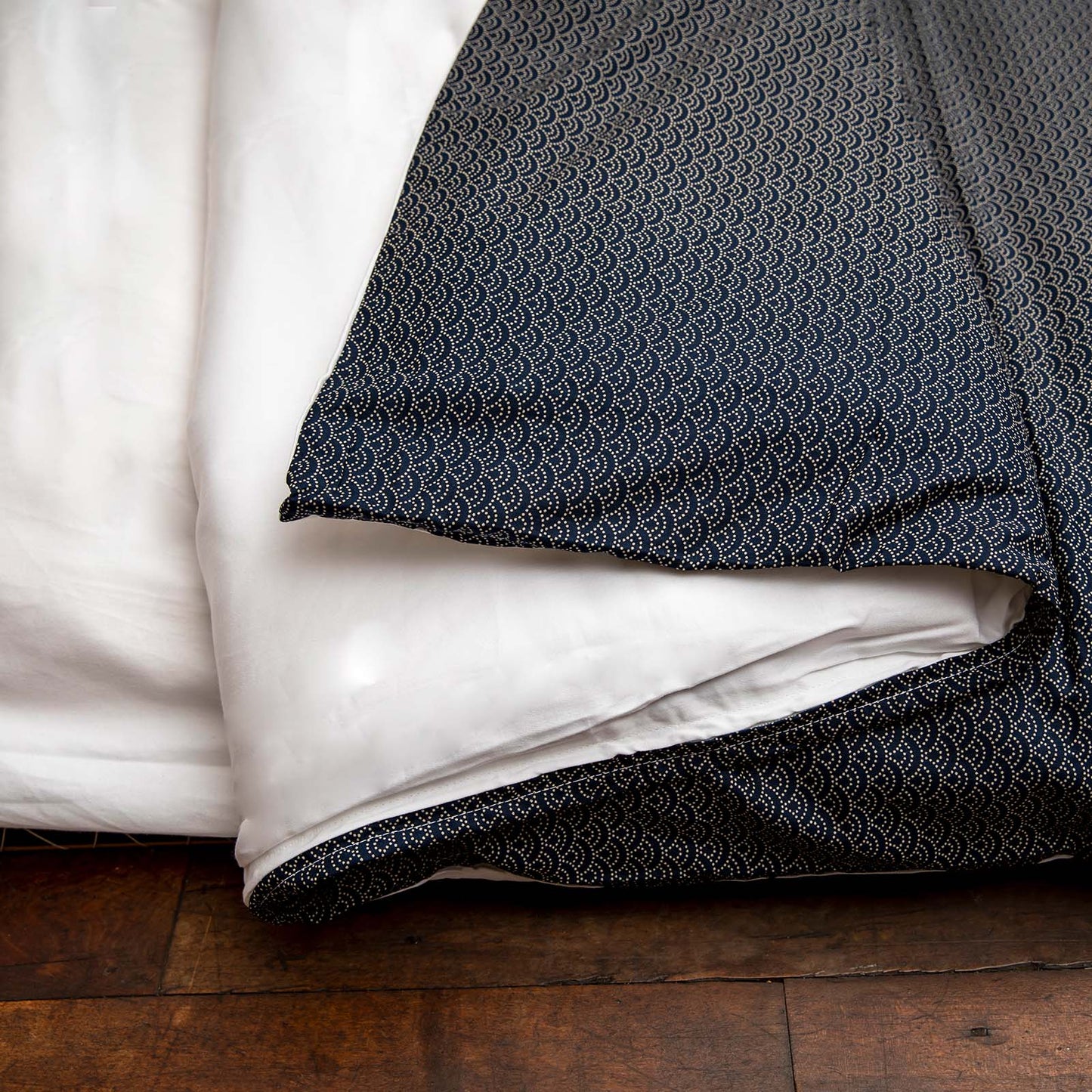 J-Life Seikai Ha Navy Custom Kakefuton with Removable Cover_Kakefutons_Kakefuton with custom cover_Japan Tradition_Sleep System_Handmade__1__2__3__4__5