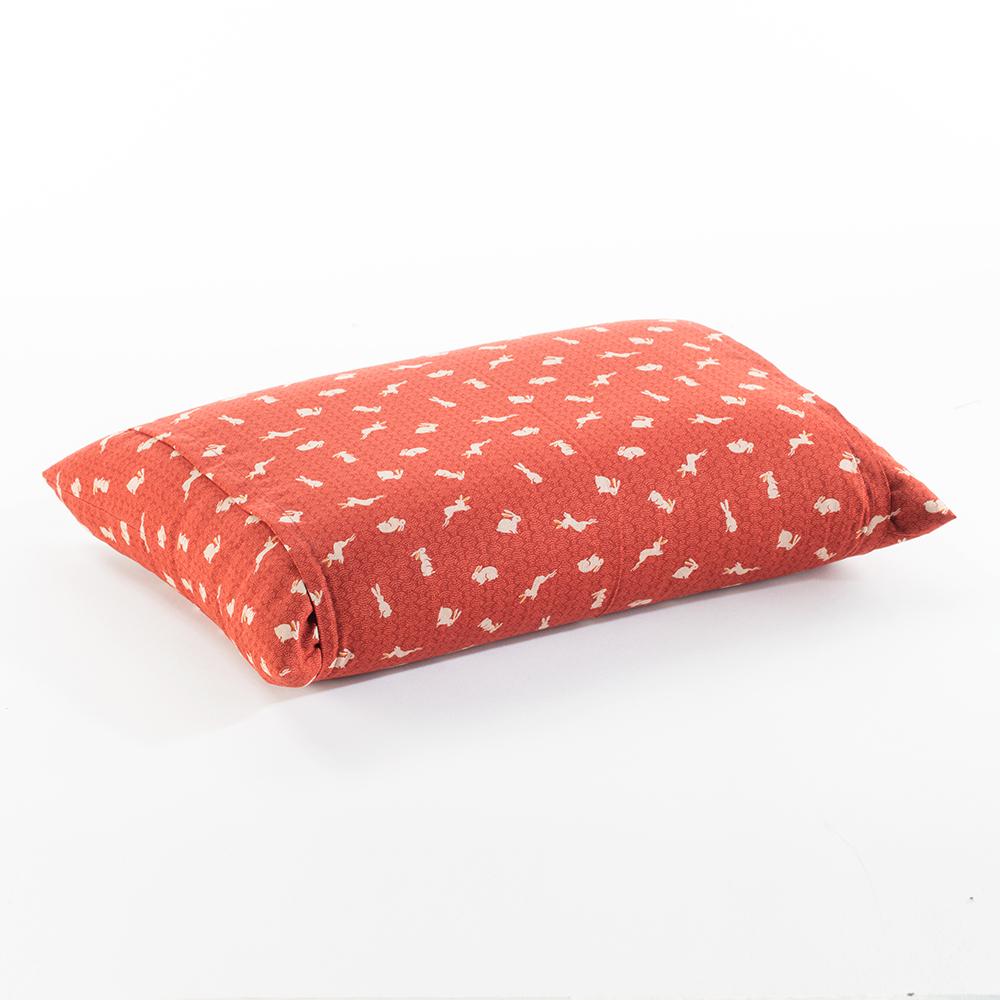 J-Life Usagi "Bunny" Red Buckwheat Hull Pillow_Pillows & Shams