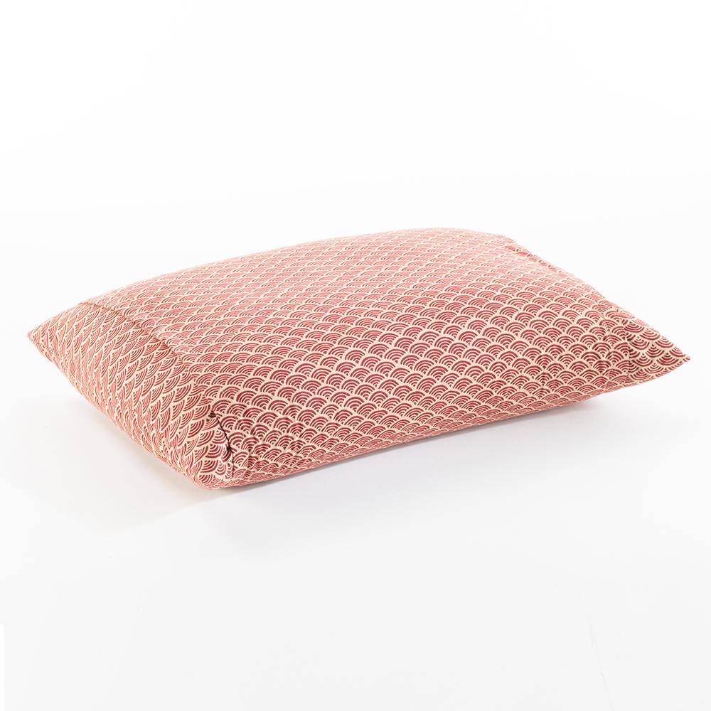 J-Life Nami Red Buckwheat Hull Pillow_Pillows & Shams
