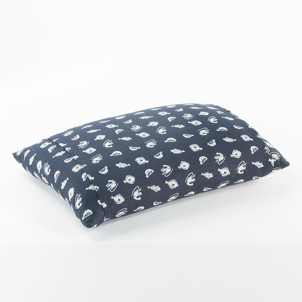 J-Life Marin Navy Buckwheat Hull Pillow_Pillows & Shams