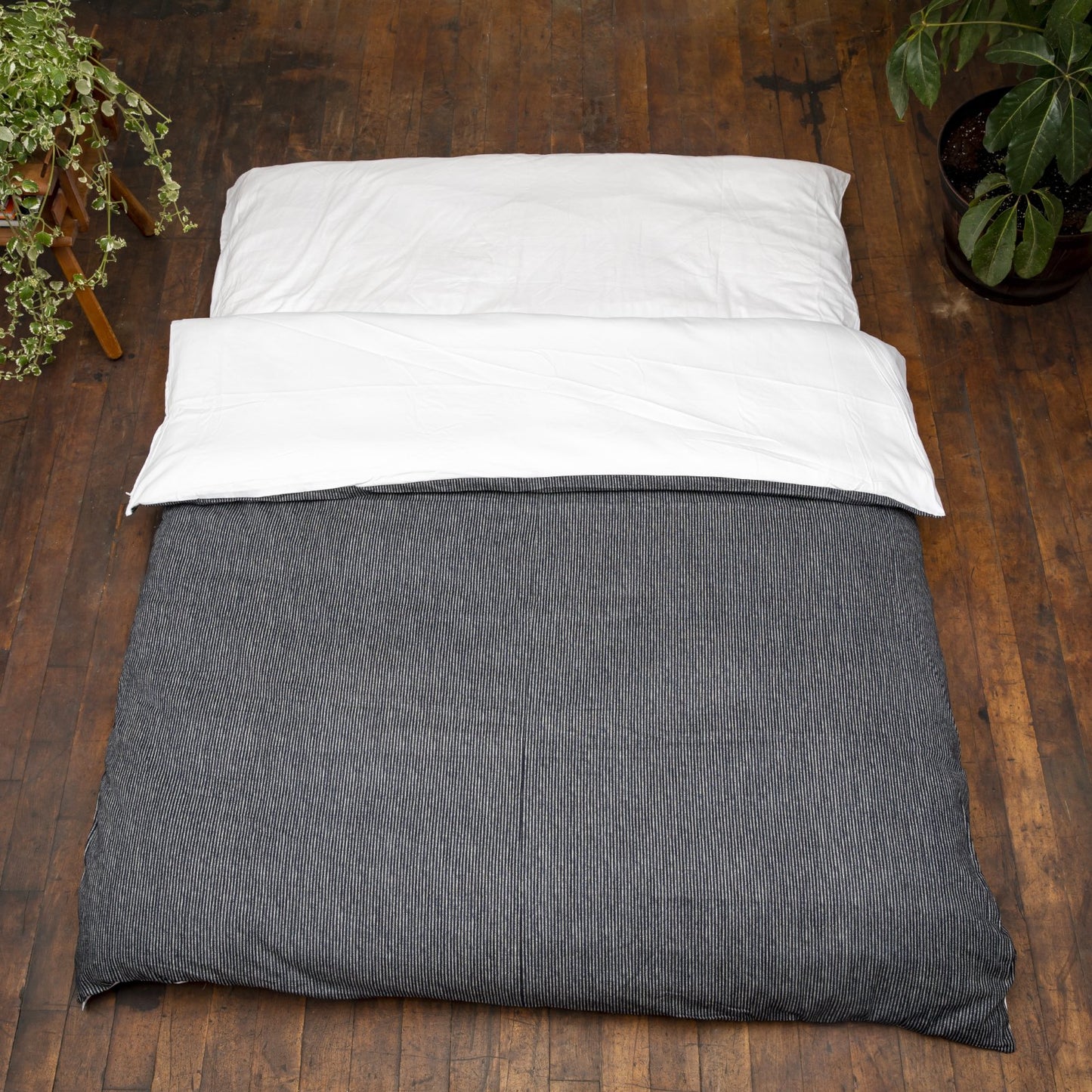 J-Life Shima Navy Custom Kakefuton with Removable Cover_Kakefutons_Kakefuton with custom cover_Japan Tradition_Sleep System
