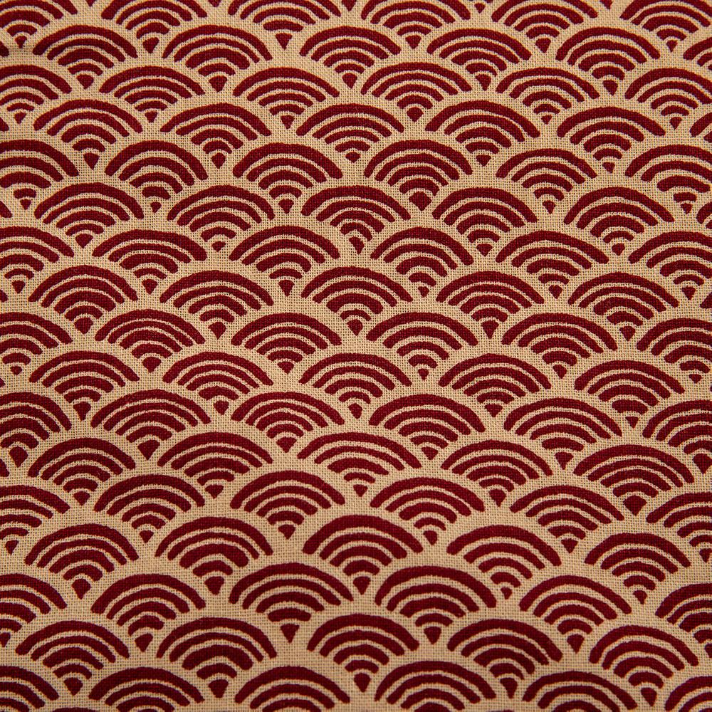 Imported Japanese Fabric - Nami Red_Fabric_Imported from Japan_100% Cotton_Japanese Sleep System