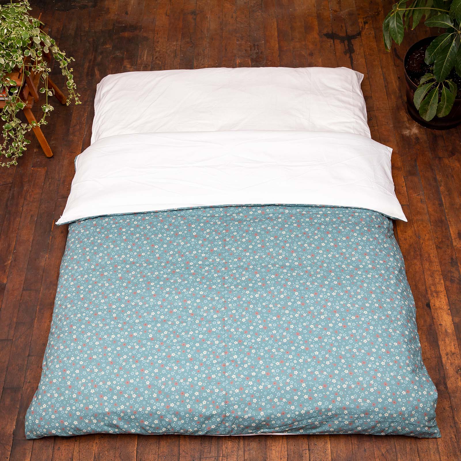 J-Life Cherry Blossom Blue Custom Kakefuton with Removable Cover_Kakefutons_Kakefuton with custom cover_Japan Tradition_Sleep System