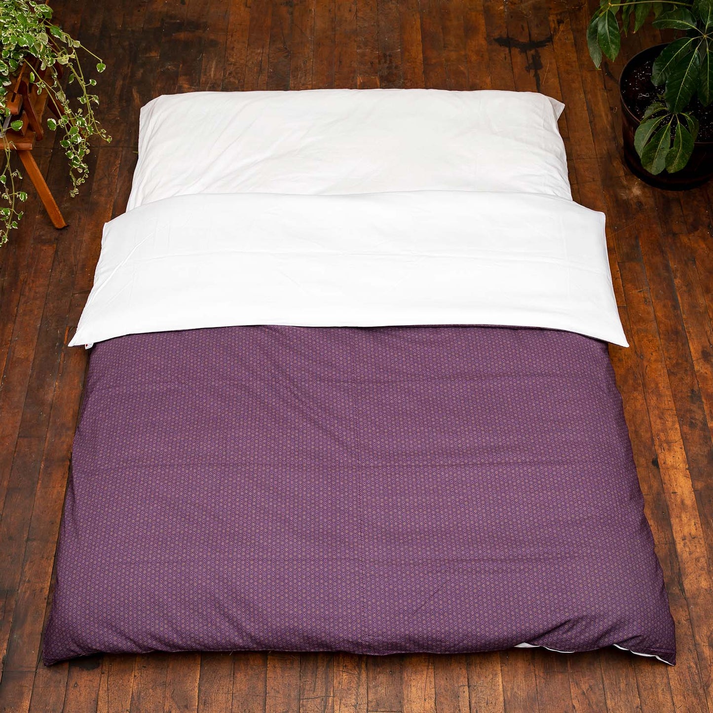 J-Life Asa No Ha Purple #3 Custom Kakefuton with Removable Cover_Kakefutons_Kakefuton with custom cover_Japan Tradition_Sleep System_Handmade