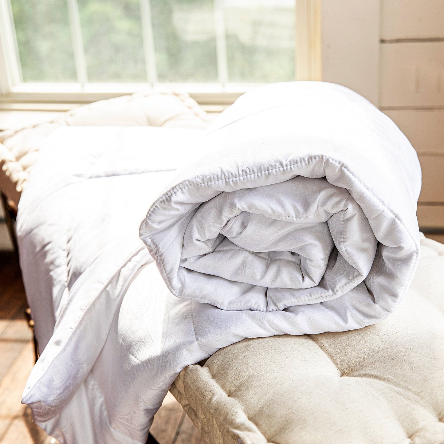 J-Life Solid White Custom Kakefuton with Removable Cover_Kakefutons_Kakefuton with custom cover_Japan Tradition