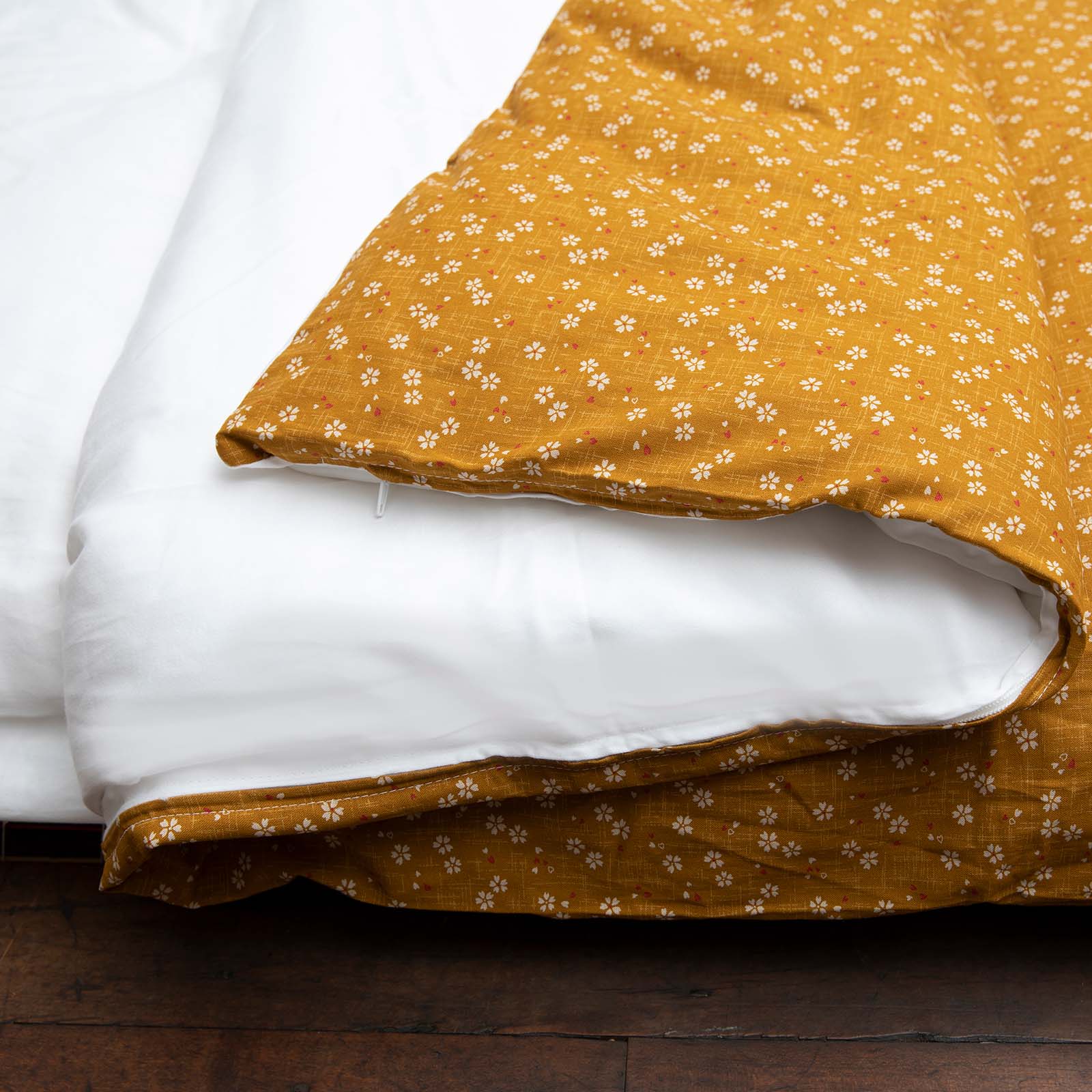 J-Life Sakura Gold Custom Kakefuton with Removable Cover_Kakefutons_Kakefuton with custom cover_Japan Tradition_Sleep System_Handmade__1__2__3__4