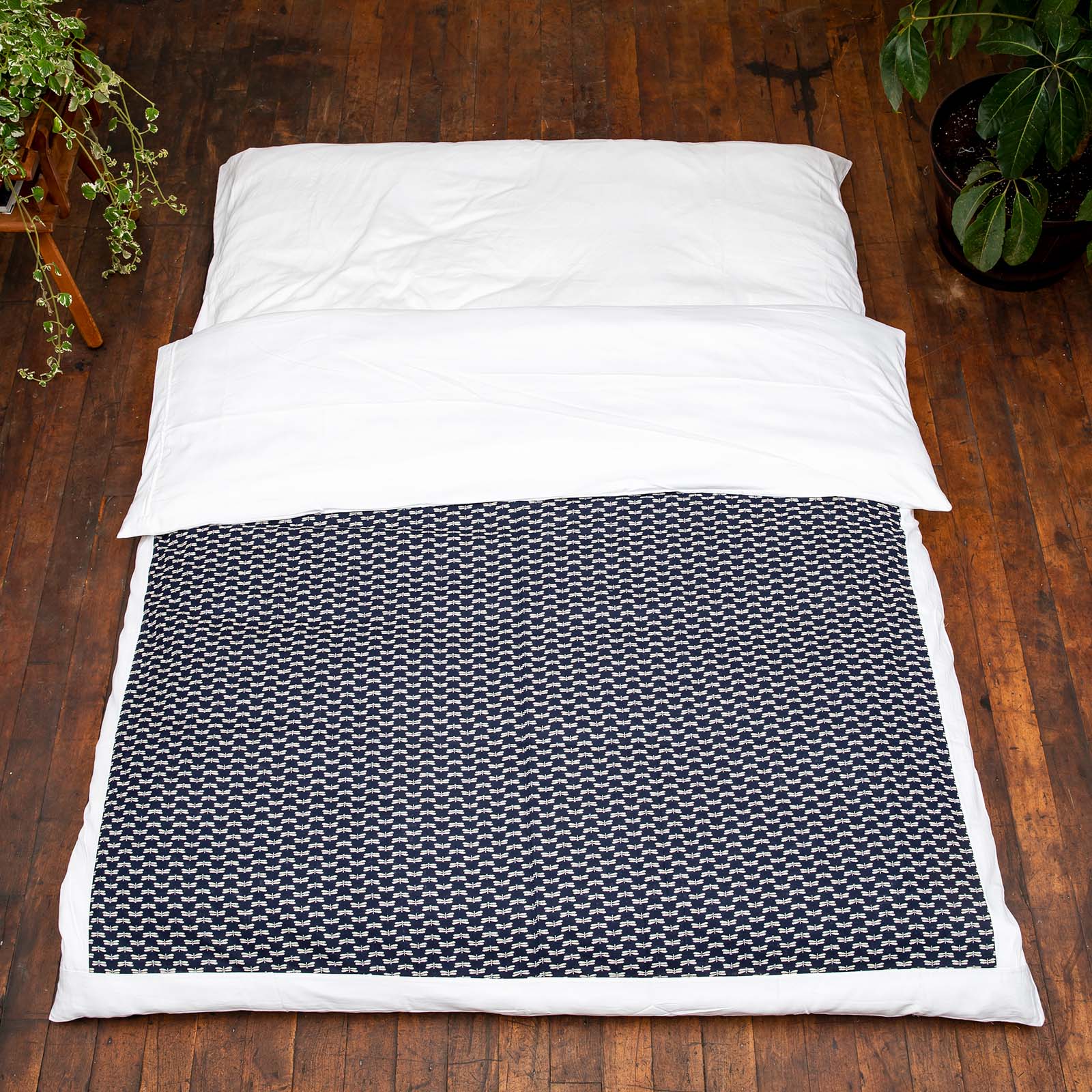J-Life New Tombo Navy Custom Kakefuton with Removable Cover_Kakefutons
